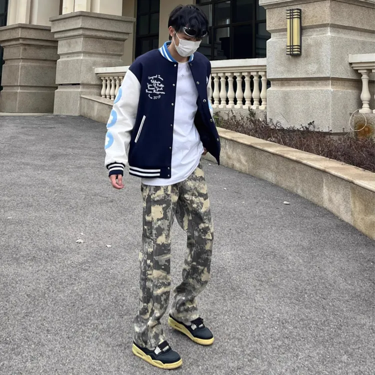 WELTER EXPERIMENT Jeans Unisex Camouflage Style-2