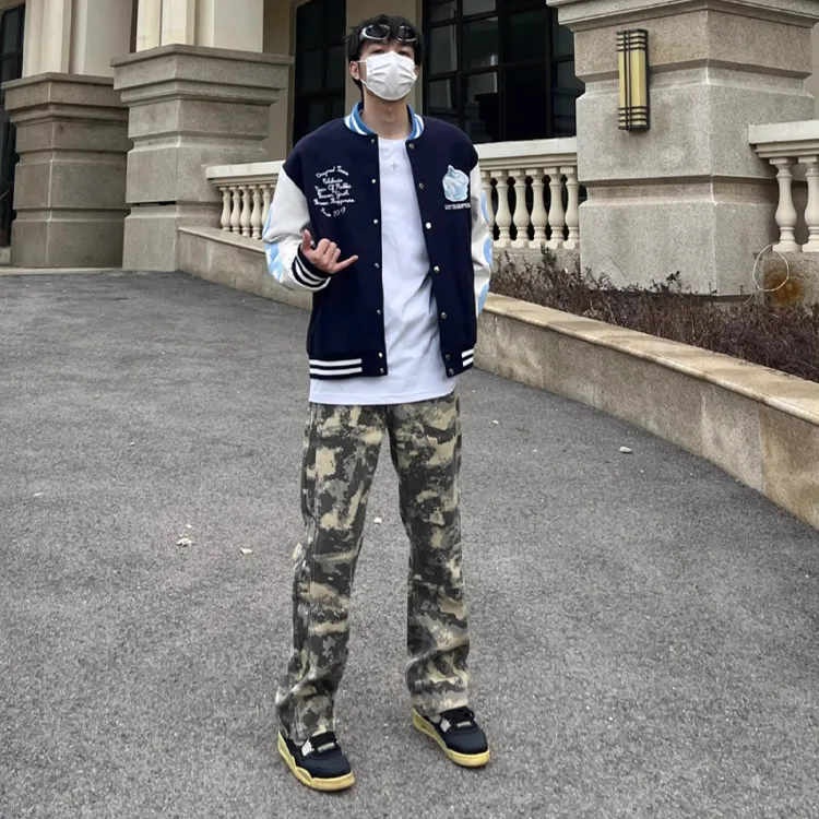 WELTER EXPERIMENT Jeans Unisex Camouflage Style-5