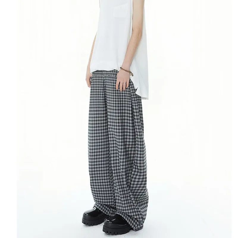 BEAR UNION Casual Pants Unisex American Plaid-1