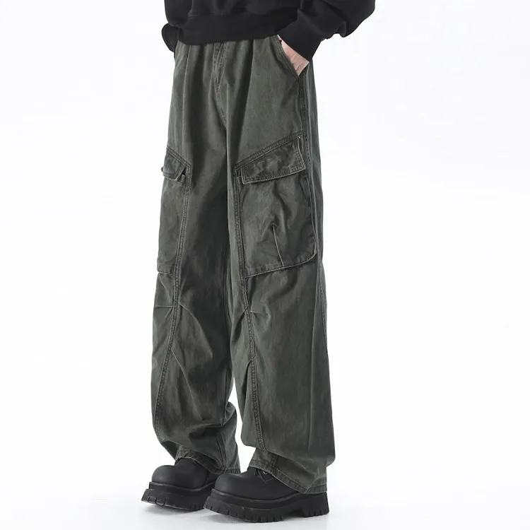 BEAR UNION Casual Pants Unisex Army Green-3