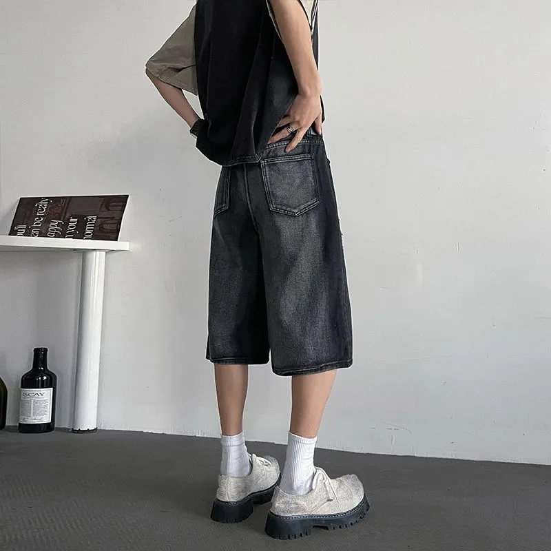 BEAR UNION Denim Shorts Unisex Black-1