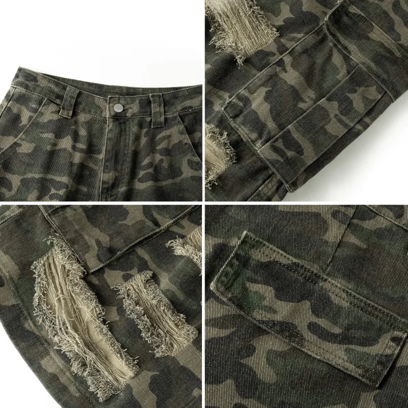 BEAR UNION Cargo Shorts Unisex Camouflage-4