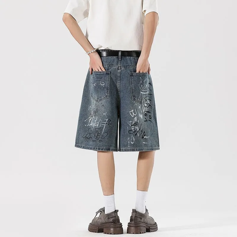 BEAR UNION Denim Shorts Unisex Dark Blue-4