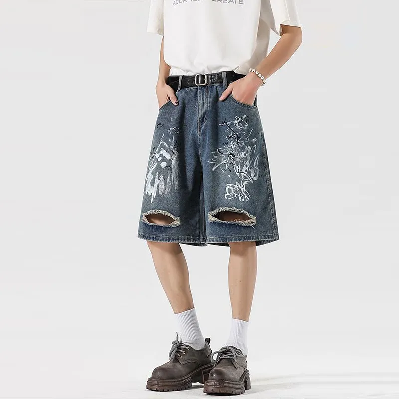 BEAR UNION Denim Shorts Unisex Dark Blue-3