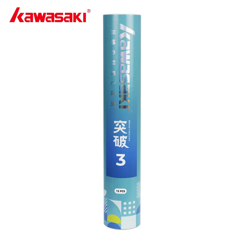 Kawasaki Breakthrough 3 Goose Feather Shuttlecock 12 Pack Goose Feather All Round Goose Feather Indoor Shuttlecocks-4