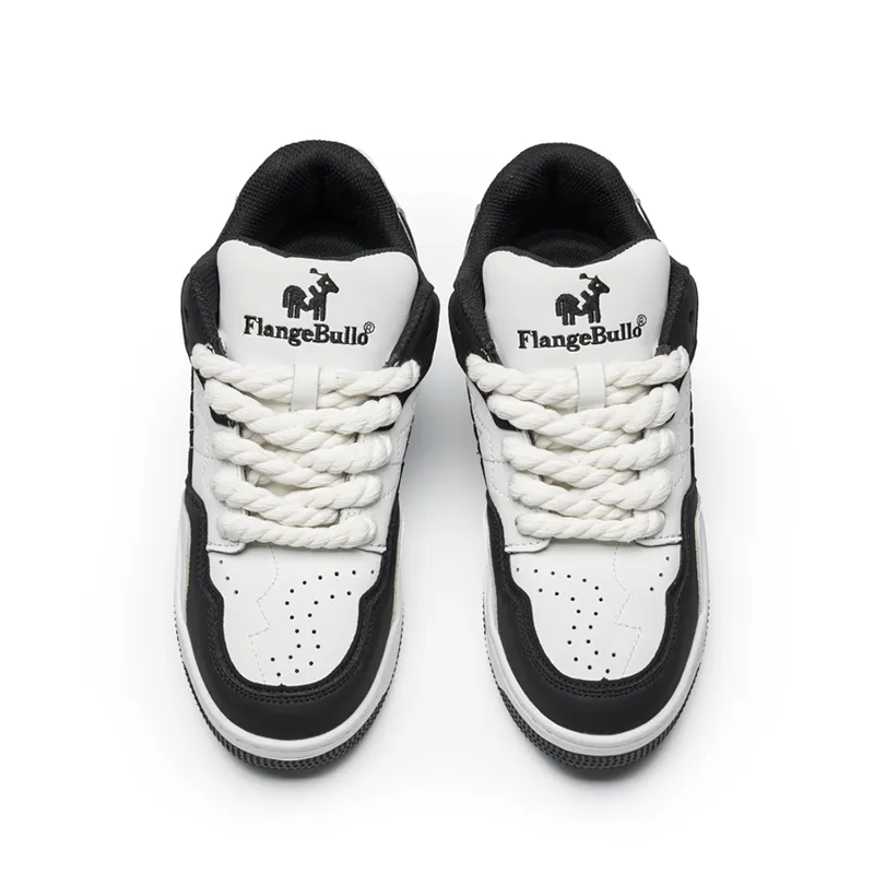 Flange Bullo Low Top Skateboard Shoes Unisex Black White-1