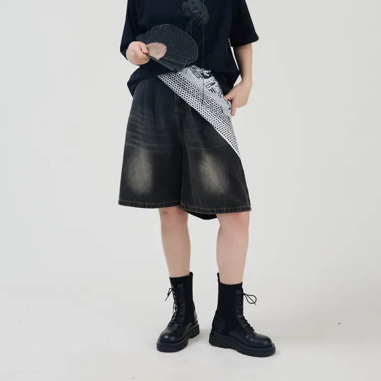 SETIROM Denim Shorts Women's Black-3