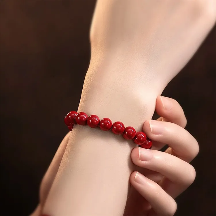 Carp Crystals Reconstructed Cinnabar Jade Bracelets Unisex Reconstructed Cinnabar-2