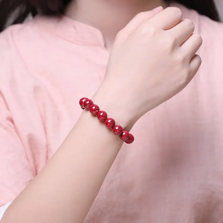 Carp Crystals Reconstructed Cinnabar Jade Bracelets Unisex Reconstructed Cinnabar-3