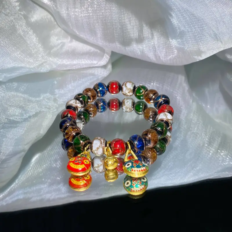 Carp Crystals Colored Glaze Jade Bracelets Unisex-3