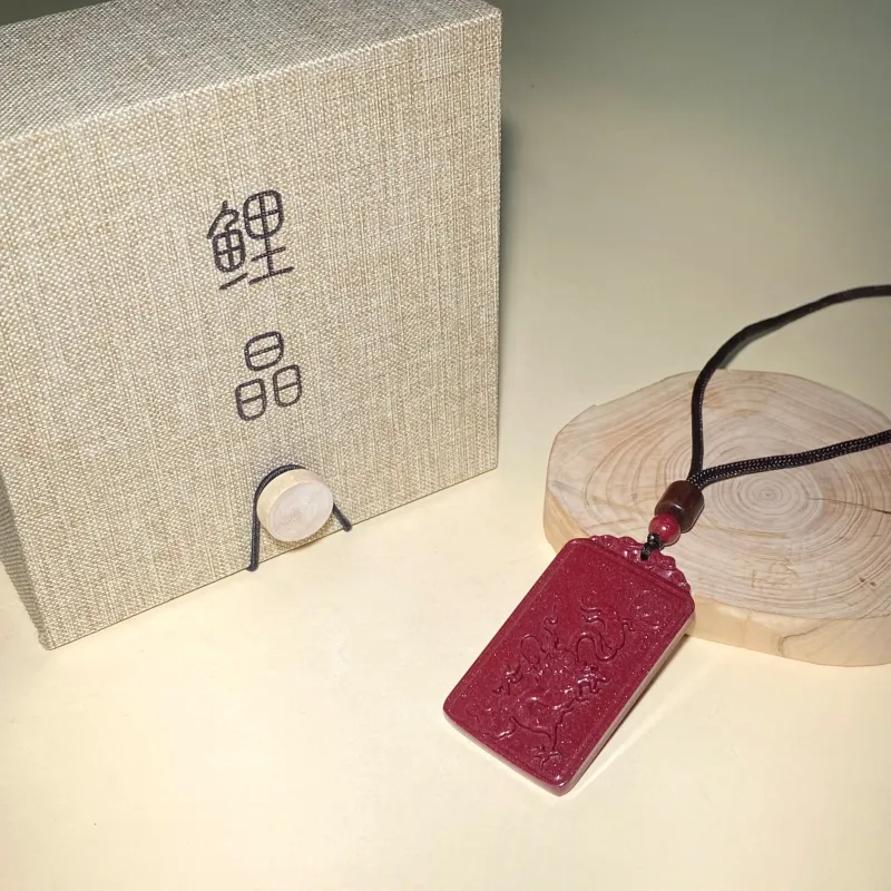 Carp Crystals Reconstructed Cinnabar Jade Necklaces Unisex-8