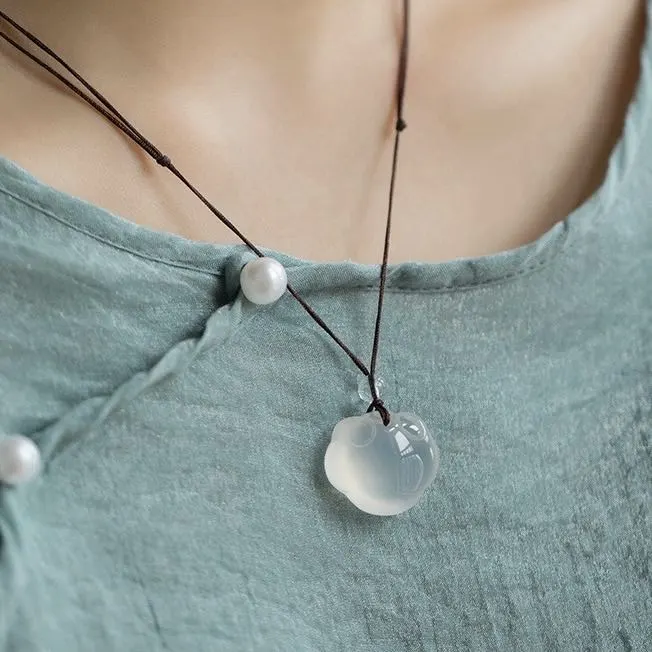 Carp Crystals Chalcedony Jade Necklaces Unisex Chalcedony-2