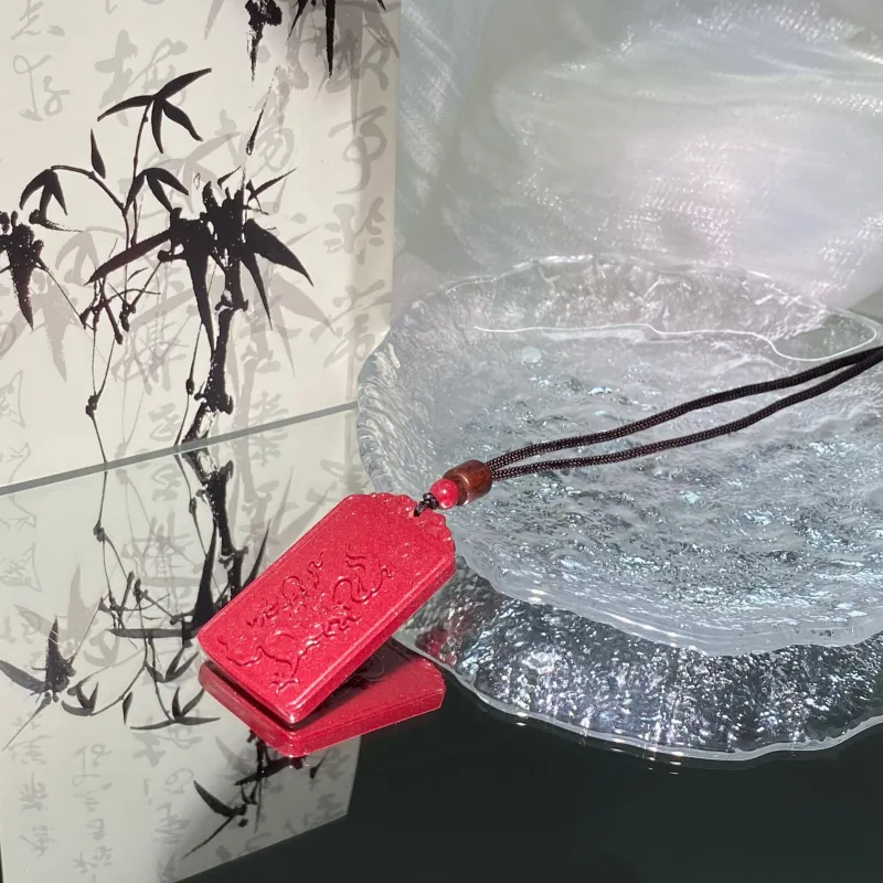 Carp Crystals Reconstructed Cinnabar Jade Necklaces Unisex-4