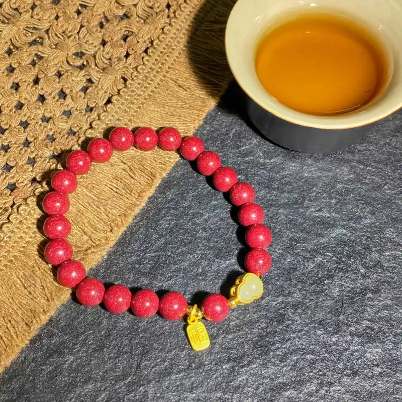 Carp Crystals Reconstructed Cinnabar Bracelets Women's-6