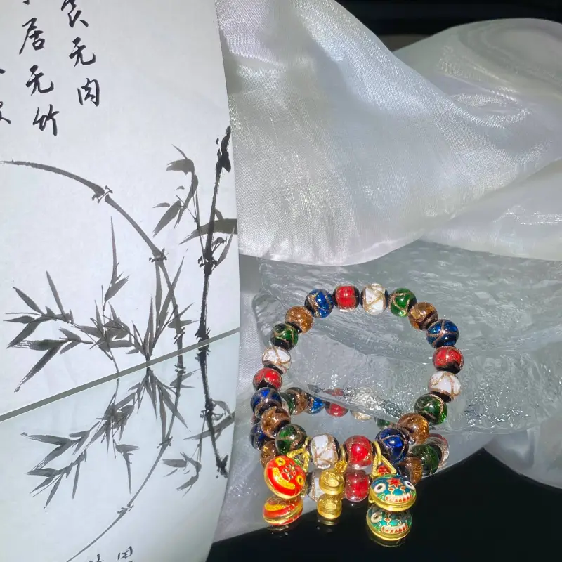 Carp Crystals Colored Glaze Jade Bracelets Unisex-4