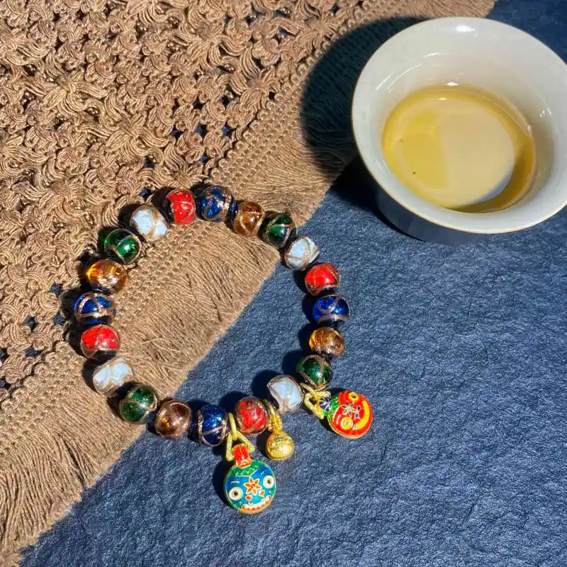 Carp Crystals Colored Glaze Jade Bracelets Unisex-5