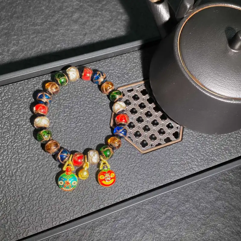 Carp Crystals Colored Glaze Jade Bracelets Unisex-6