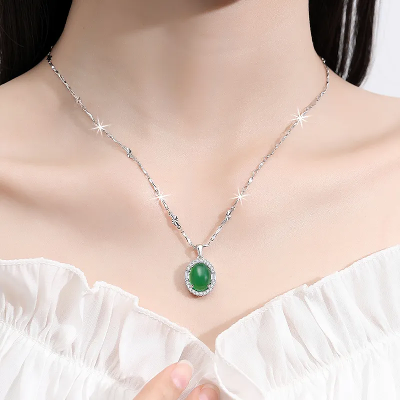 Treasure Flaws Chalcedony Necklaces Women's-3