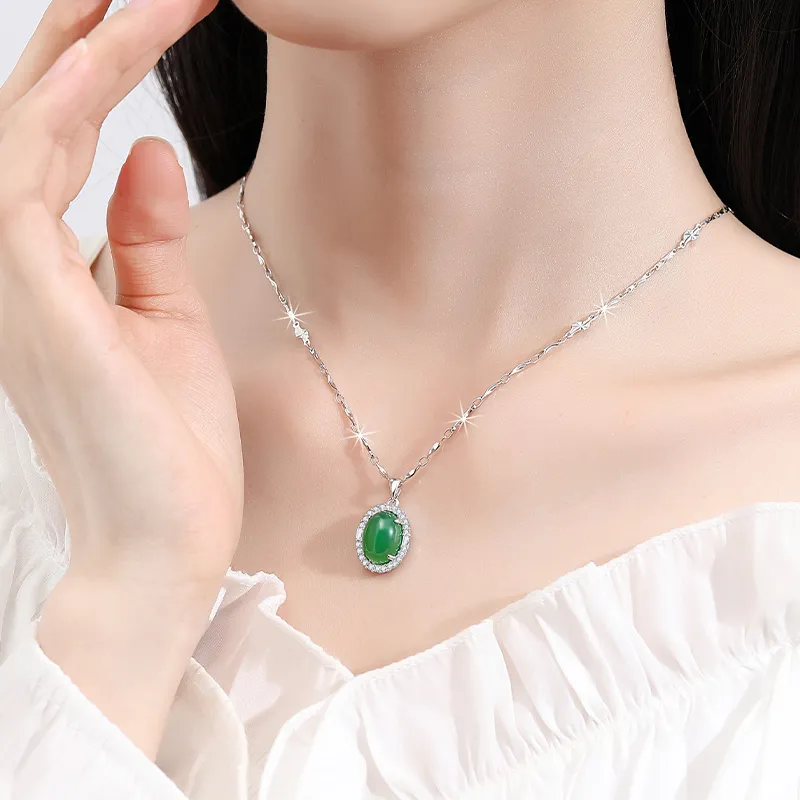 Treasure Flaws Chalcedony Necklaces Women's-4