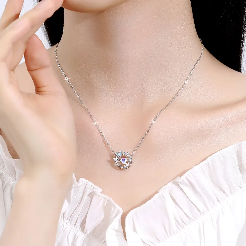 Treasure Flaws S999 Fine Silver Necklaces Women's Silver White-3