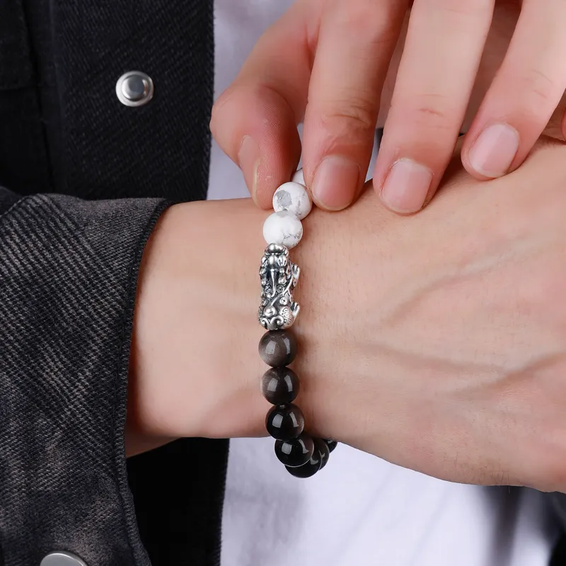 Treasure Flaws Obsidian Bracelets Men's-2