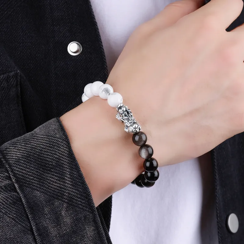 Treasure Flaws Obsidian Bracelets Men's-1
