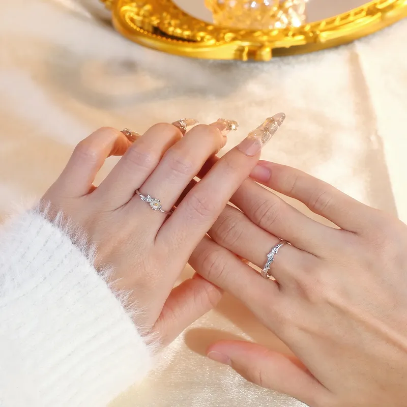 Treasure Flaws S999 Fine Silver Rings Unisex Silver White-4