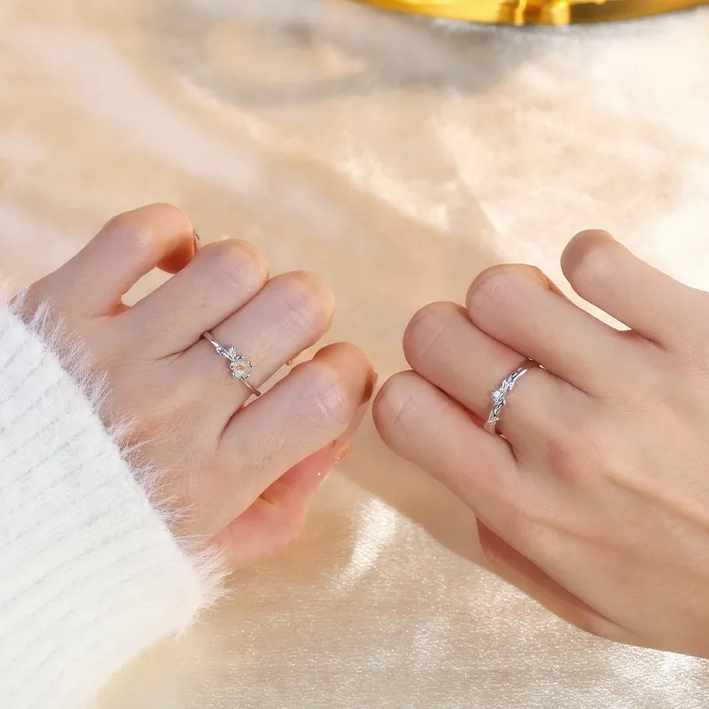 Treasure Flaws S999 Fine Silver Rings Unisex Silver White-3