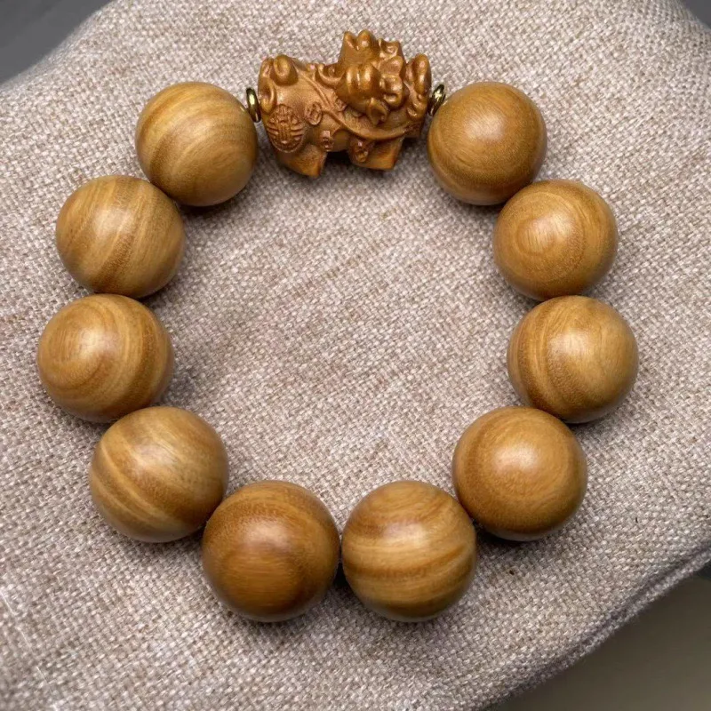Is Here Green Sandalwood Wooden Bracelets Men's-1