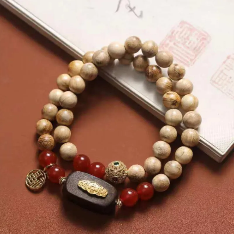 Is Here Milky Agarwood Bracelets Unisex-2