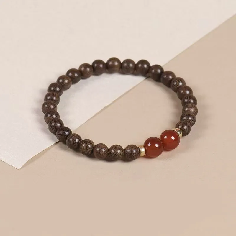 Is Here Golden Sandalwood Bracelets Unisex-1