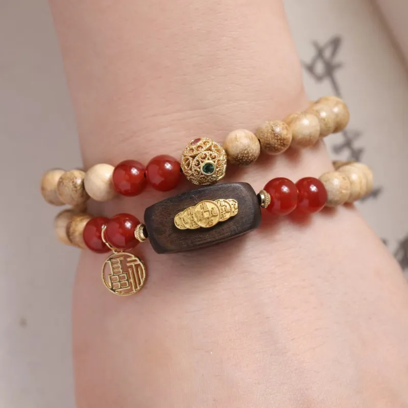 Is Here Milky Agarwood Bracelets Unisex-4