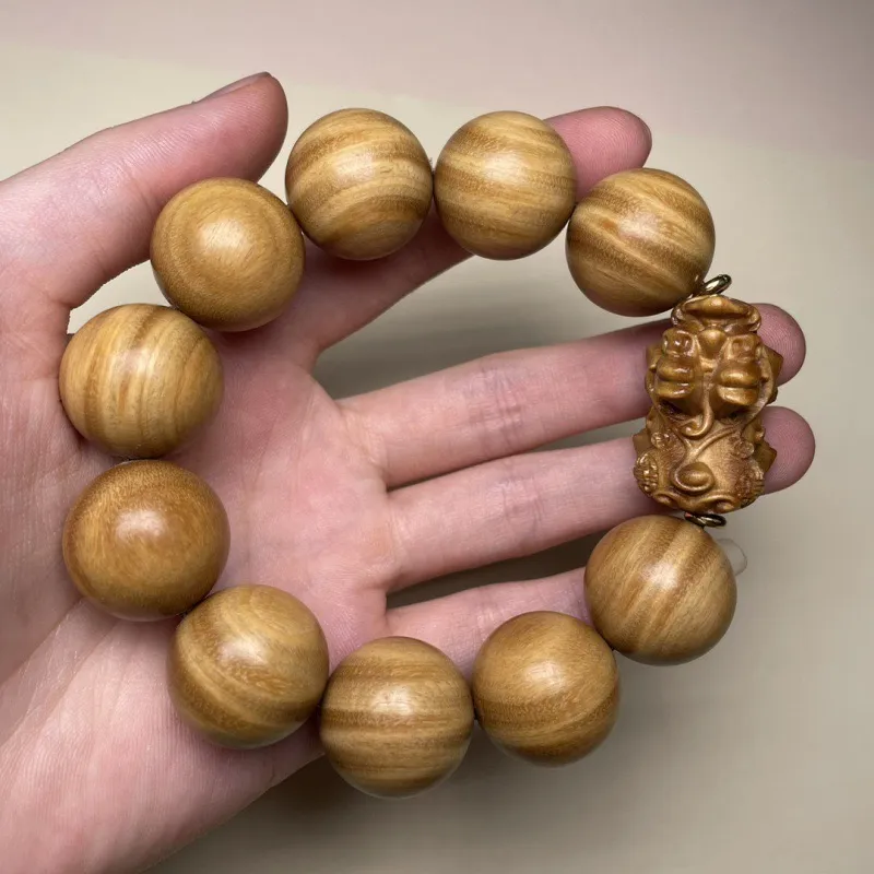 Is Here Green Sandalwood Wooden Bracelets Men's-4