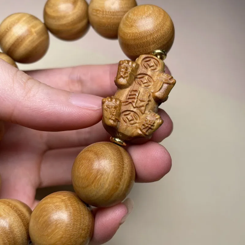 Is Here Green Sandalwood Wooden Bracelets Men's-3