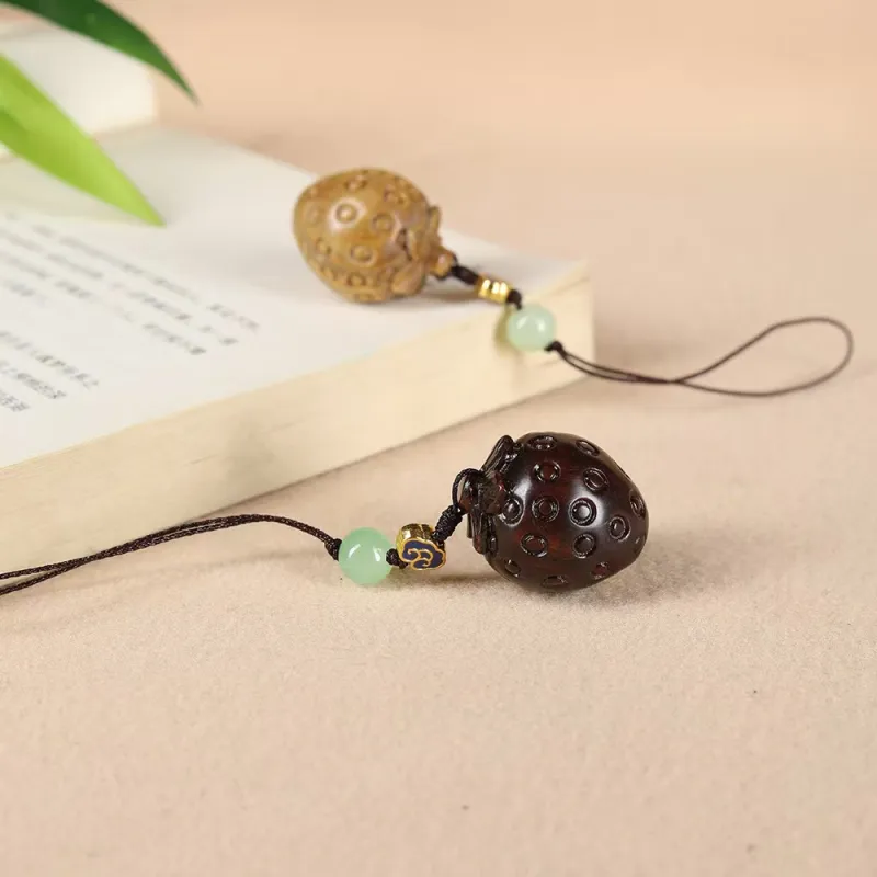 Is Here Pterocarpus Wooden Pendant Unisex-4