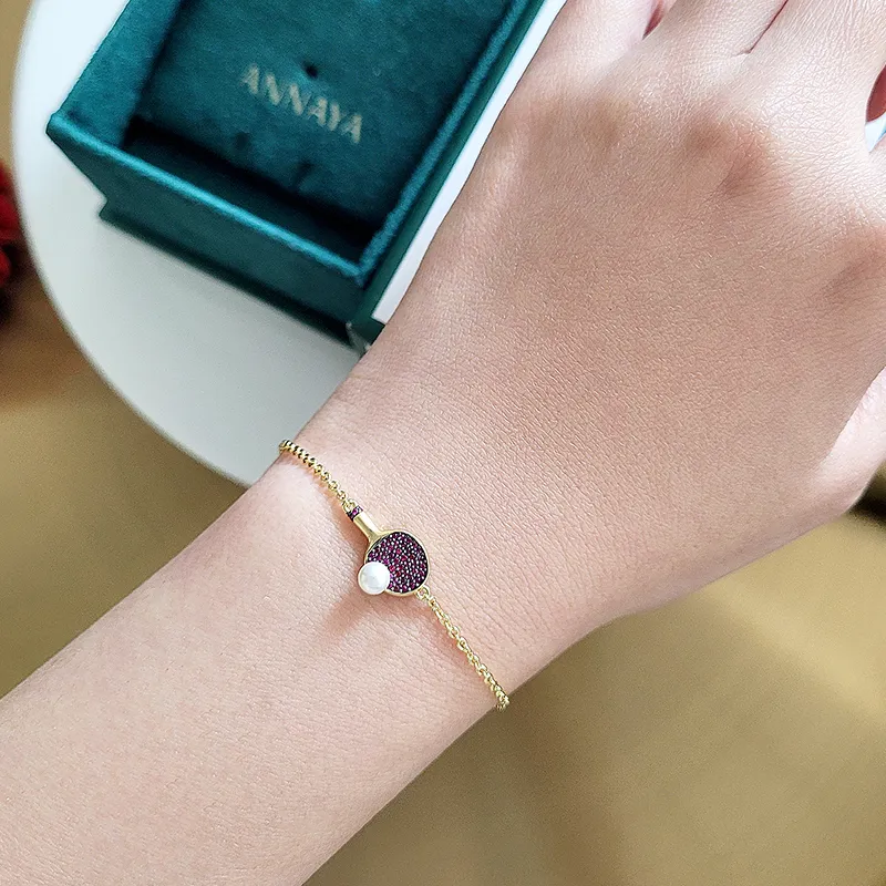 ANNAYA Synthetic Cubic Zirconia Bracelets Unisex-3