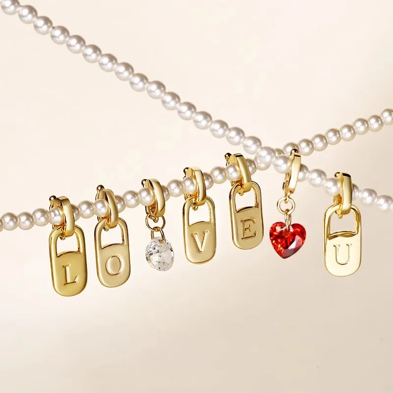 ANNAYA Letter Plate Pendants Unisex-1