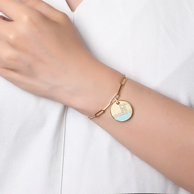 ANNAYA High End Copper With 18K Gold Plating Bracelets Unisex-2