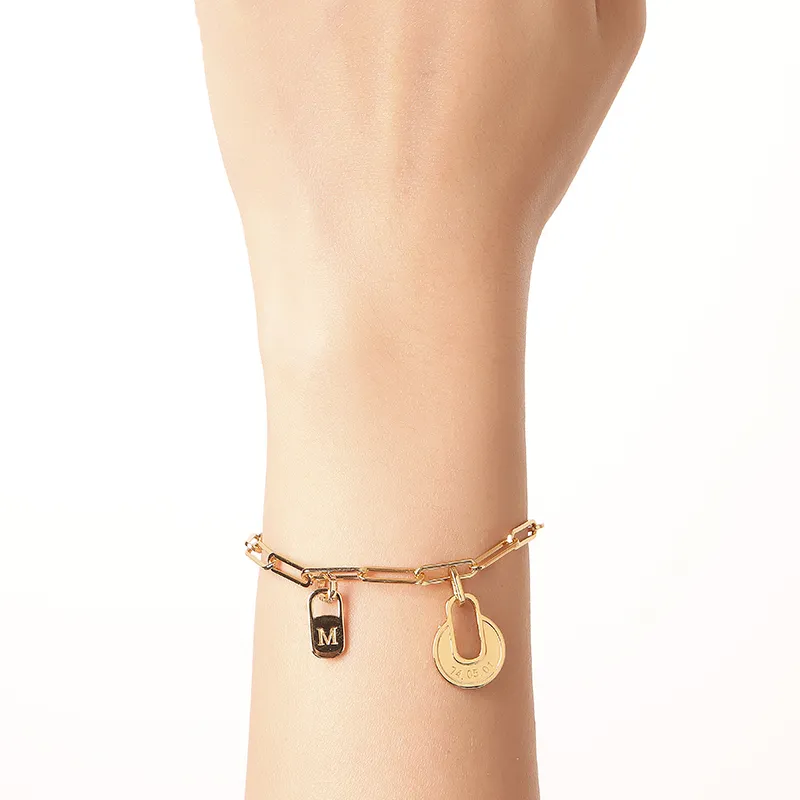 ANNAYA High End Copper With 18K Gold Plating Bracelets Unisex-1
