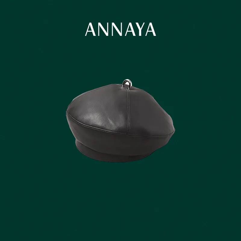 ANNAYA Sheepskin Berets Women's-1