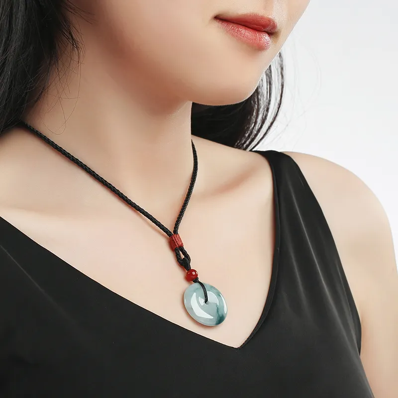 Purple Muli Glutinous Jade Jadeite Necklaces Unisex-2