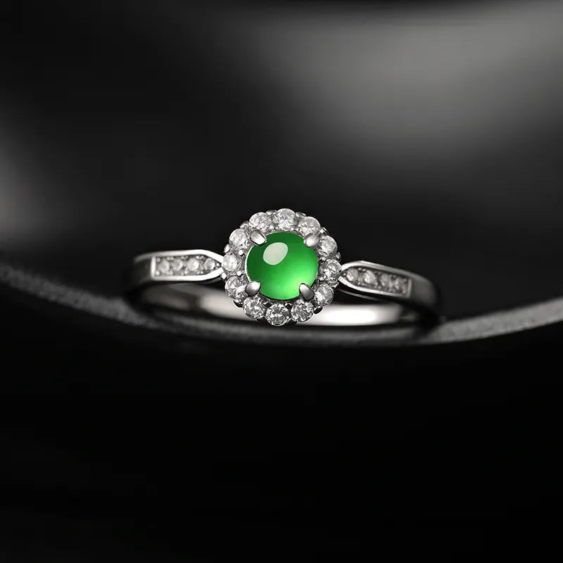 Purple Muli Glutinous Jade Jadeite Green Ring Women's-6