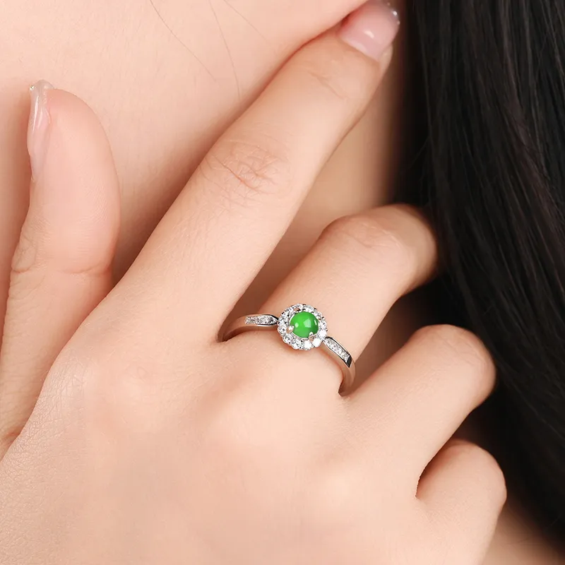 Purple Muli Glutinous Jade Jadeite Green Ring Women's-1