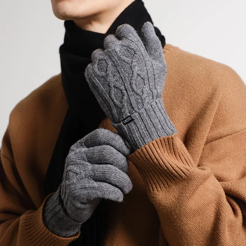 CACUSS Junior Pure Wool Knit Gloves Men's-2