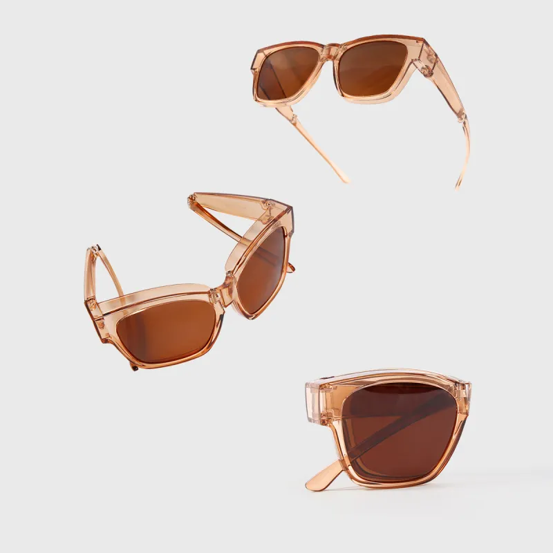 CACUSS Junior TR/Memory Plastic Square Sunglasses Unisex-3
