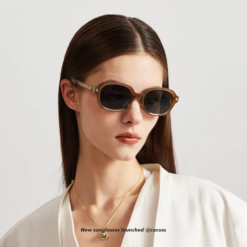 CACUSS Junior TR/Memory Plastic Oval Sunglasses Unisex-21