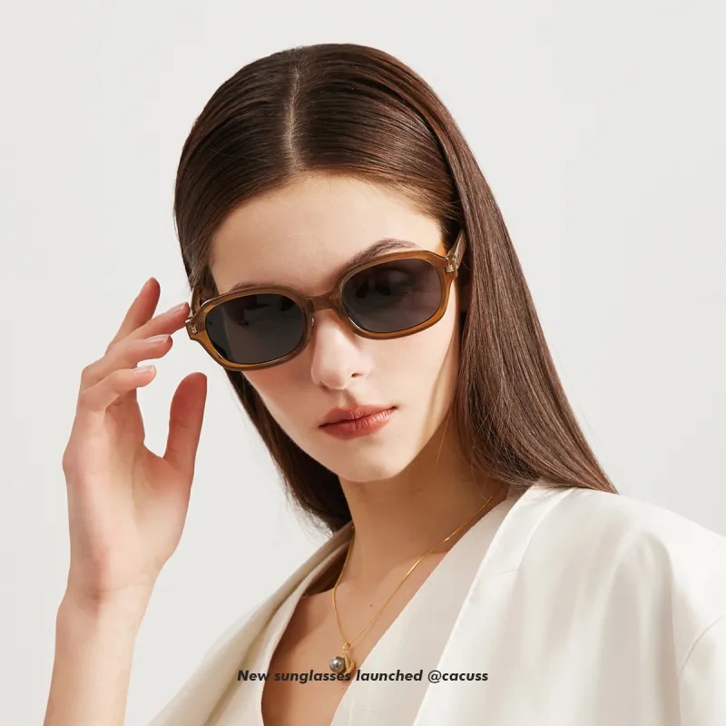 CACUSS Junior TR/Memory Plastic Oval Sunglasses Unisex-19