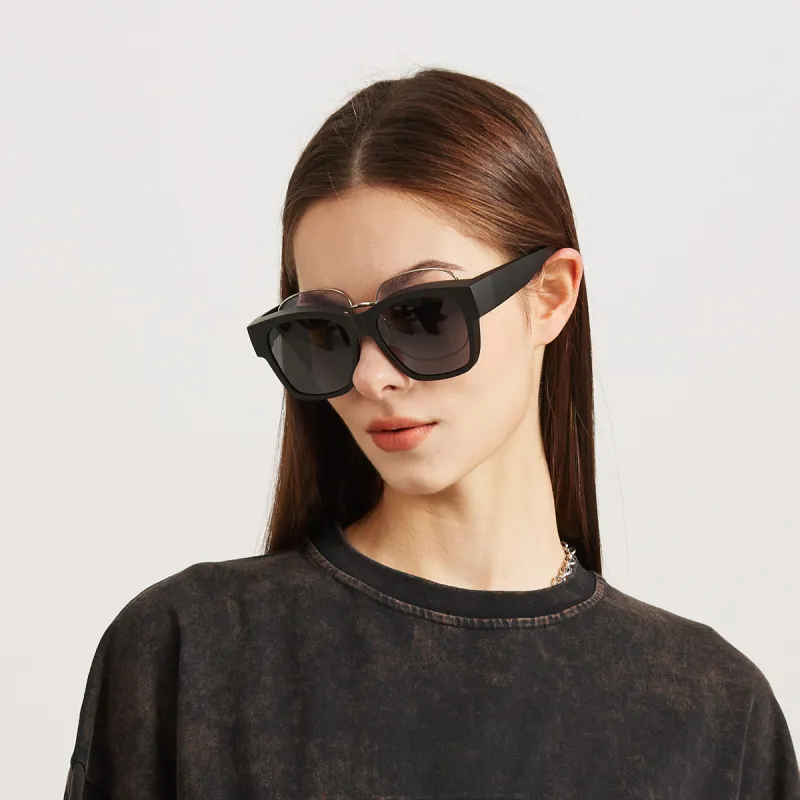 CACUSS Junior TR/Memory Plastic Square Sunglasses Unisex-9