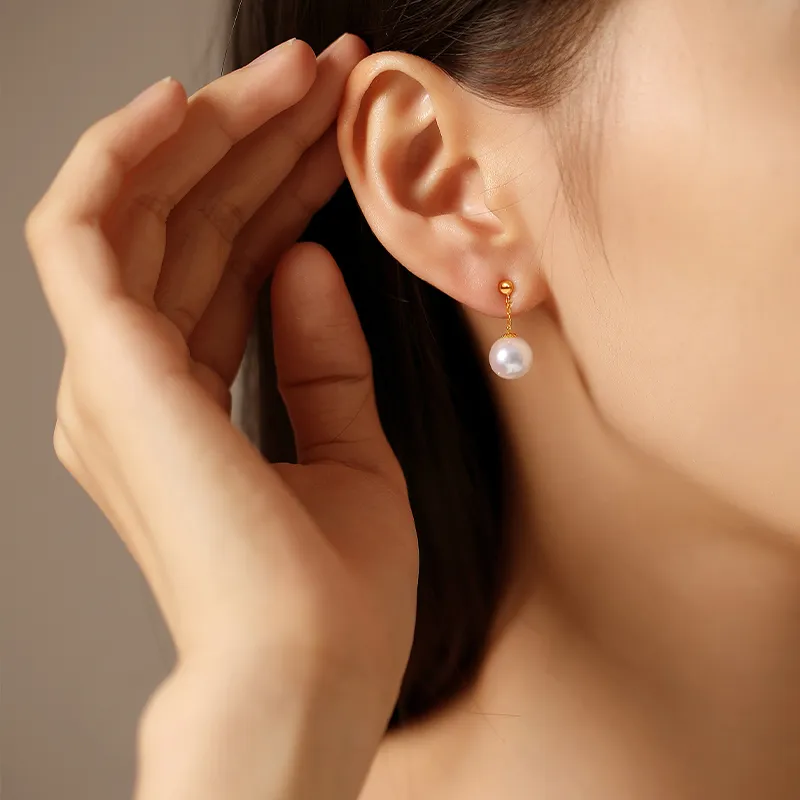 Inlady Saltwater Pearl Pearl Earrings Women's-4