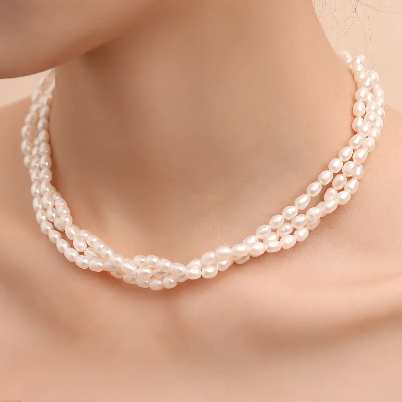 Inlady Freshwater Pearl Necklaces Women's Gold-3